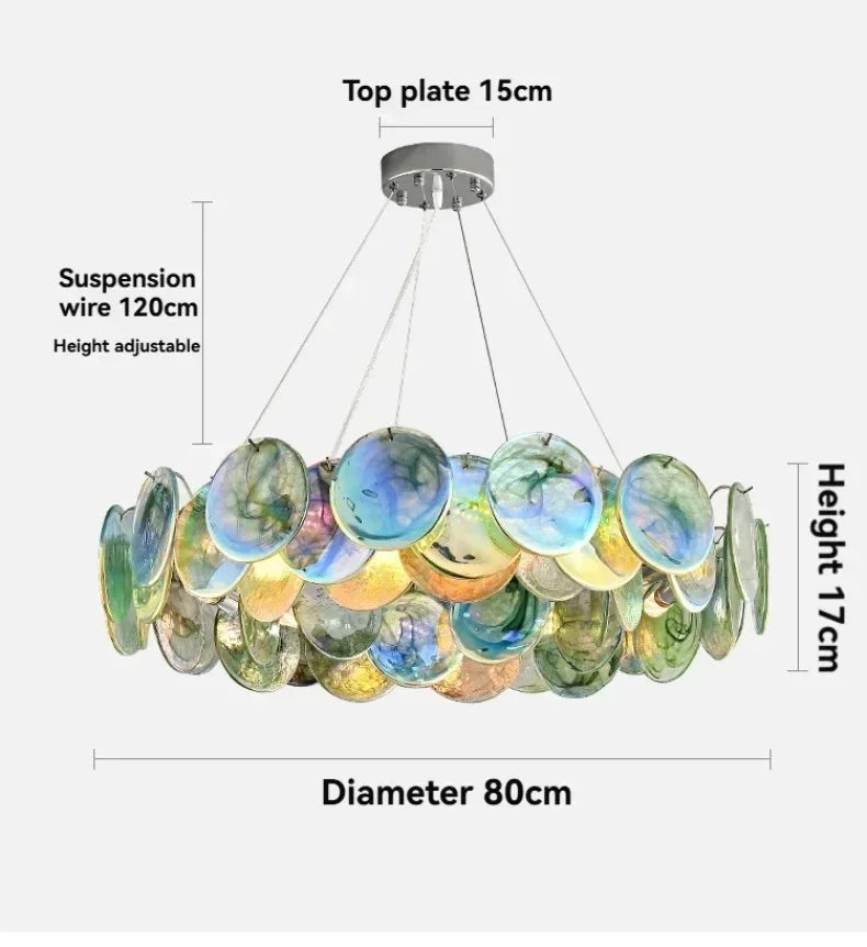 Multicolor Glass Lobby Chandelier