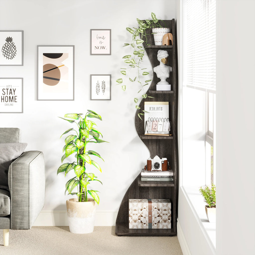 5-Tier Corner Bookshelf