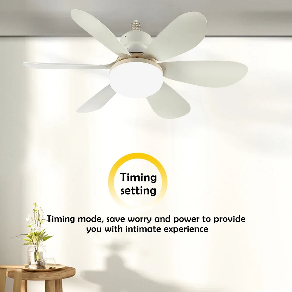 E26 Smart Remote-Control LED Ceiling Fan with Light