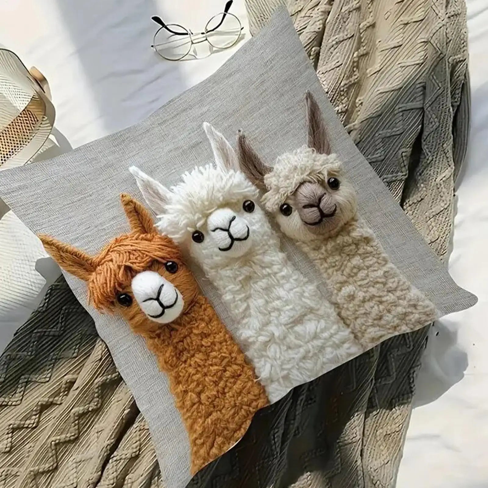 Alpaca Farmhouse Throw Pillow Cover