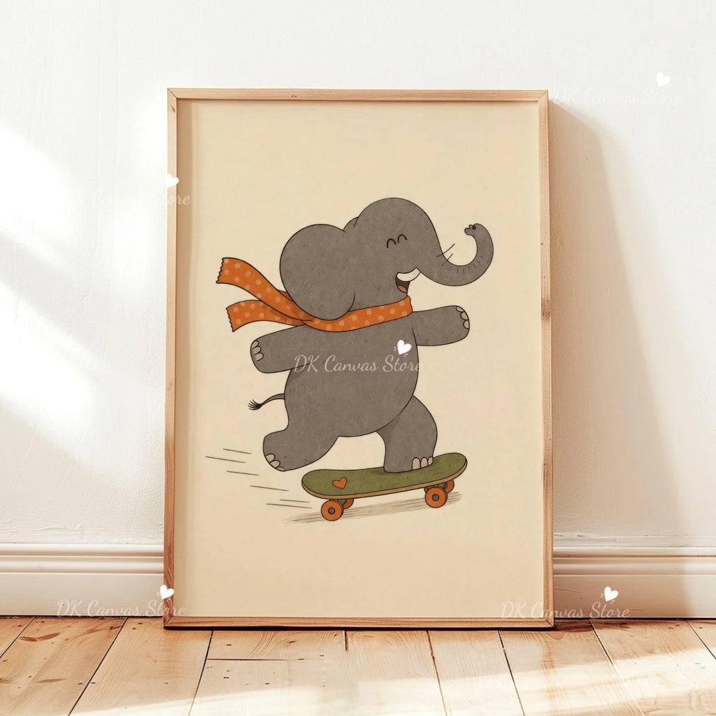 Skateboarding Dachshund Canvas Print