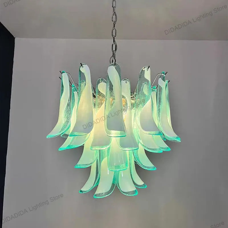 Murano-Style Multicolor Horseshoe Glass Pendant Light