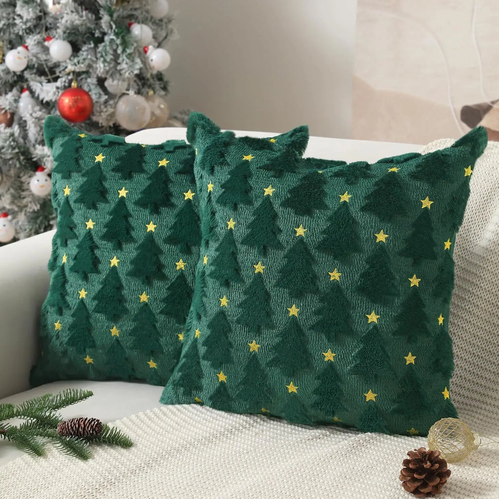 Christmas Tree Plush Pillow Covers