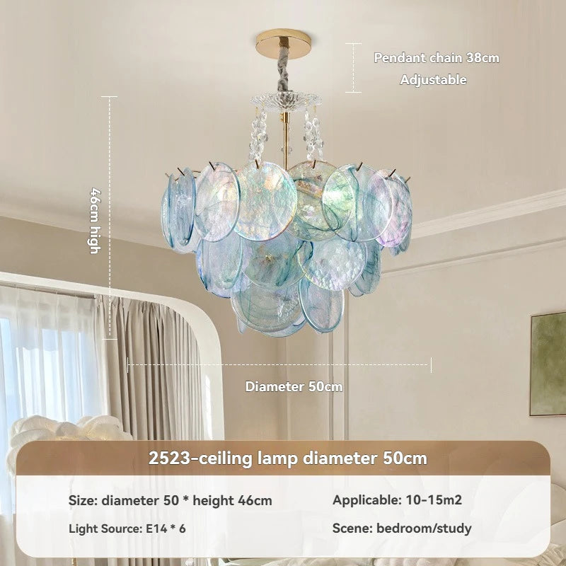 Murano-Style Blue Luxury Glass Chandelier