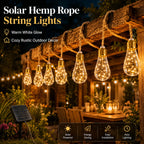 Hemp Solar Outdoor String Lights