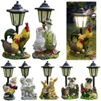 Solar Hexagonal Garden Lamp Resin Cute Figurine Light