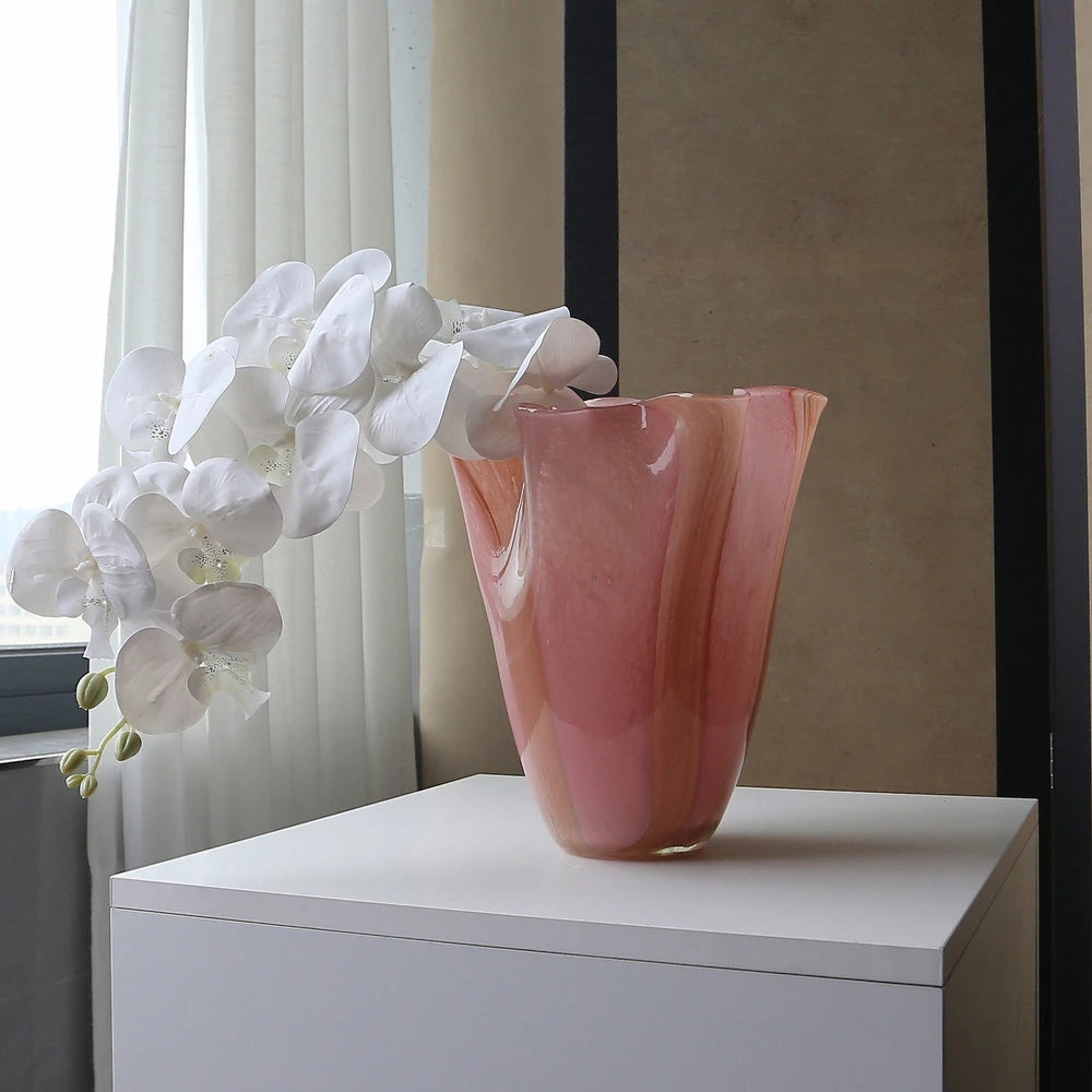 Wide-Mouth Contemporary Glass Vase