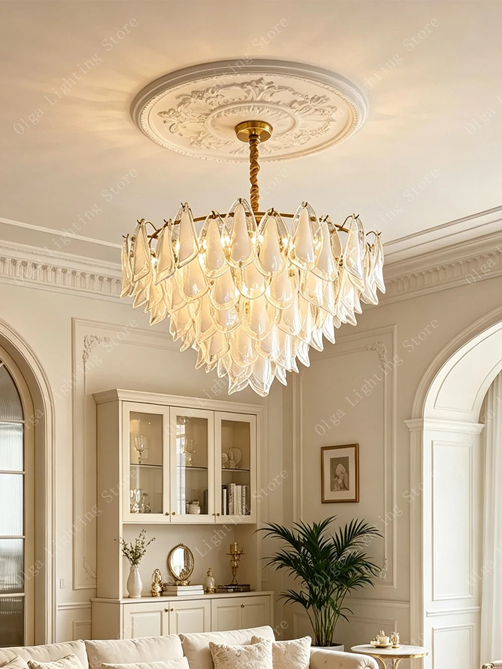 Murano-Style Petal Luxury Glass Chandelier — WESTMERE