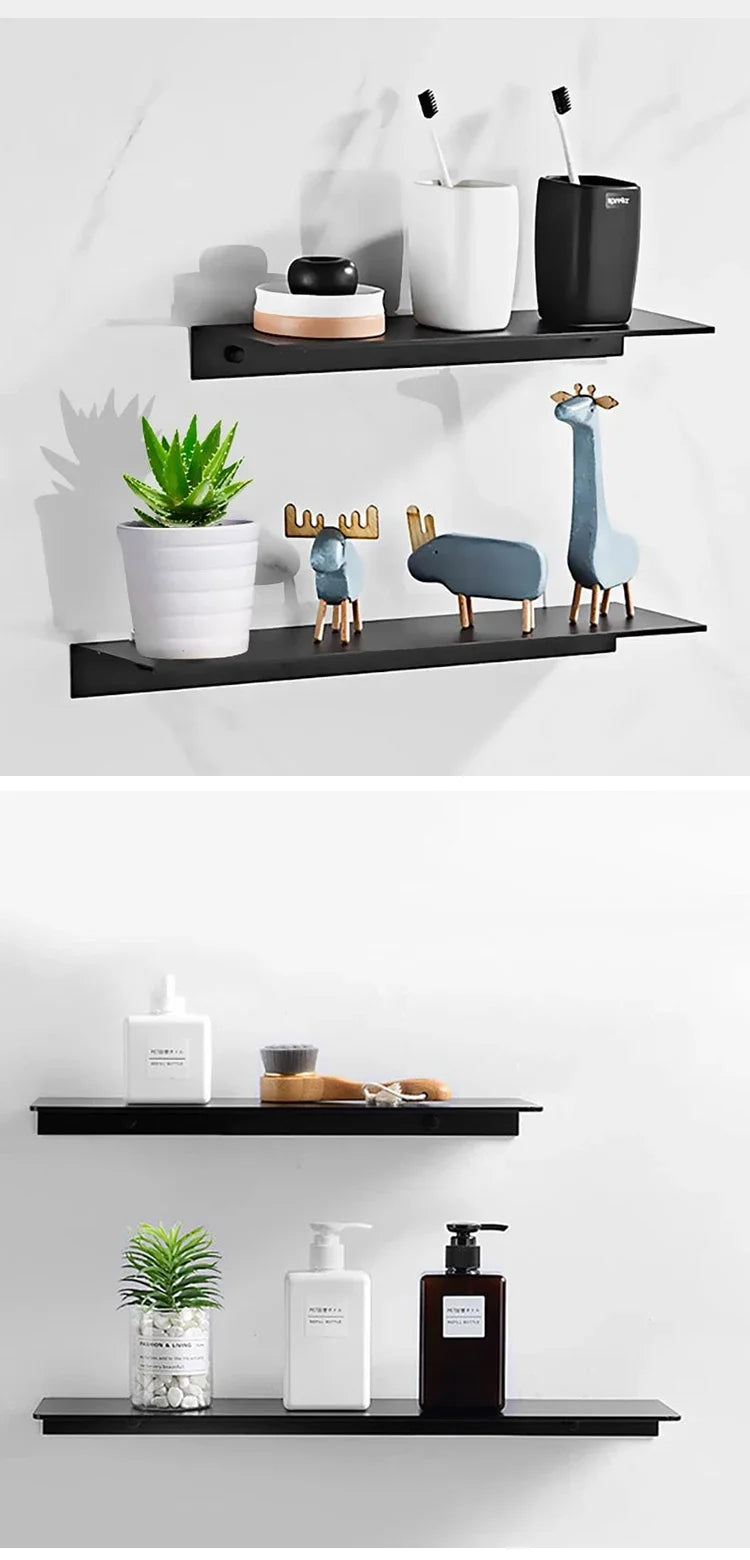 No-Drill Floating Bathroom Shelf