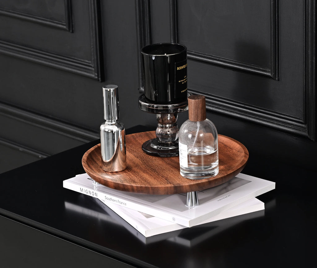 Round Wooden Serving & Display Tray