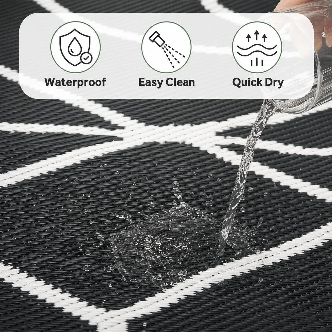 5×8 Reversible Waterproof Patio Rug