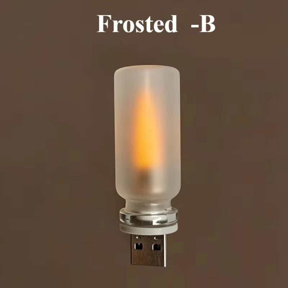 USB Flickering Glass Flame Light