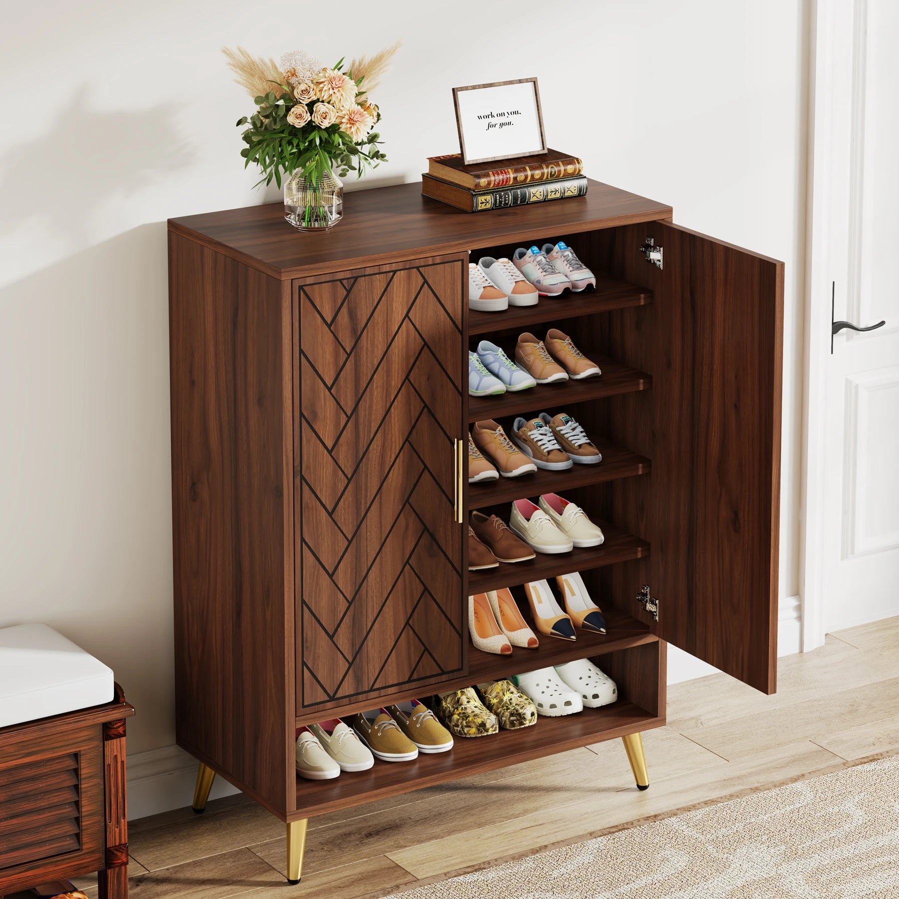 WalnutHaven 6-Tier Shoe Cabinet