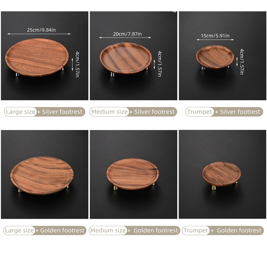 Round Wooden Serving & Display Tray