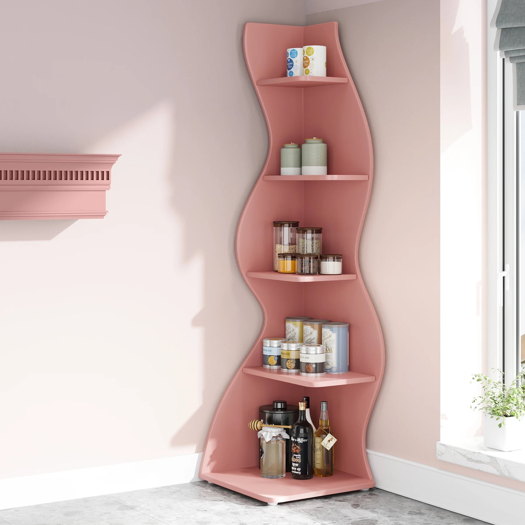 5-Tier Corner Bookshelf