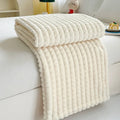 2025 New Solid Color Imitation Fur Plaid Flannel Blanket Winter Office Nap Blanket Air Conditioner Blanket