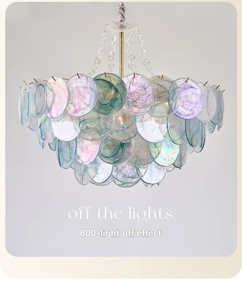 Murano-Style Blue Luxury Glass Chandelier