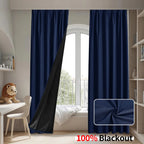 Custom Size 1Pc Hook 100% Blackout Curtains for Living Room Bedroom Thermal Insulated Waterproof Window Decor 창문커텐 Door Blinds