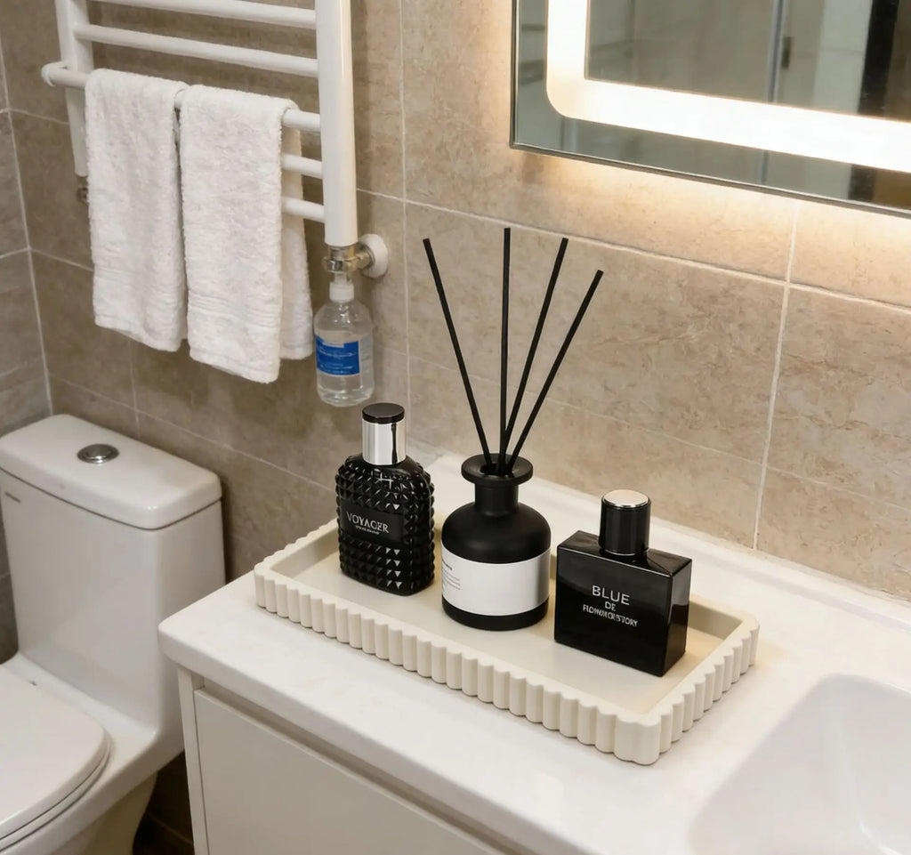 Silicone Wave-Edge Vanity Tray