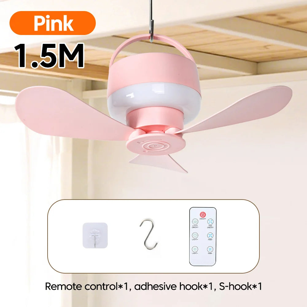 Remote-Control Outdoor LED Ceiling Fan with Light
