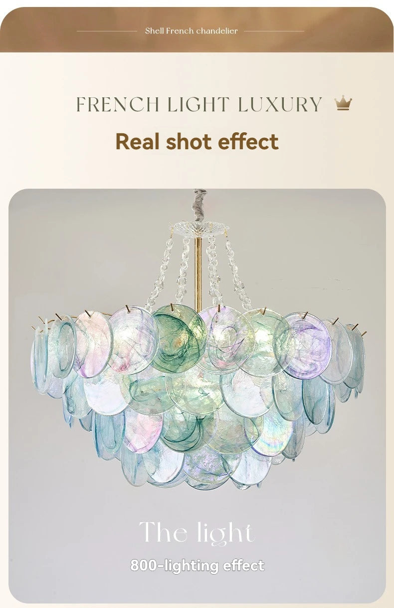 Murano-Style Blue Luxury Glass Chandelier