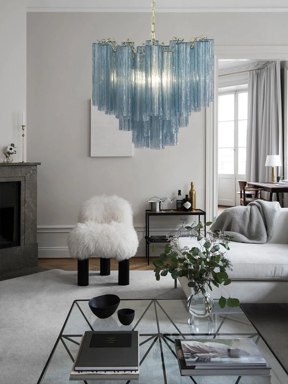 Art Glass Dimmable LED Chandelier