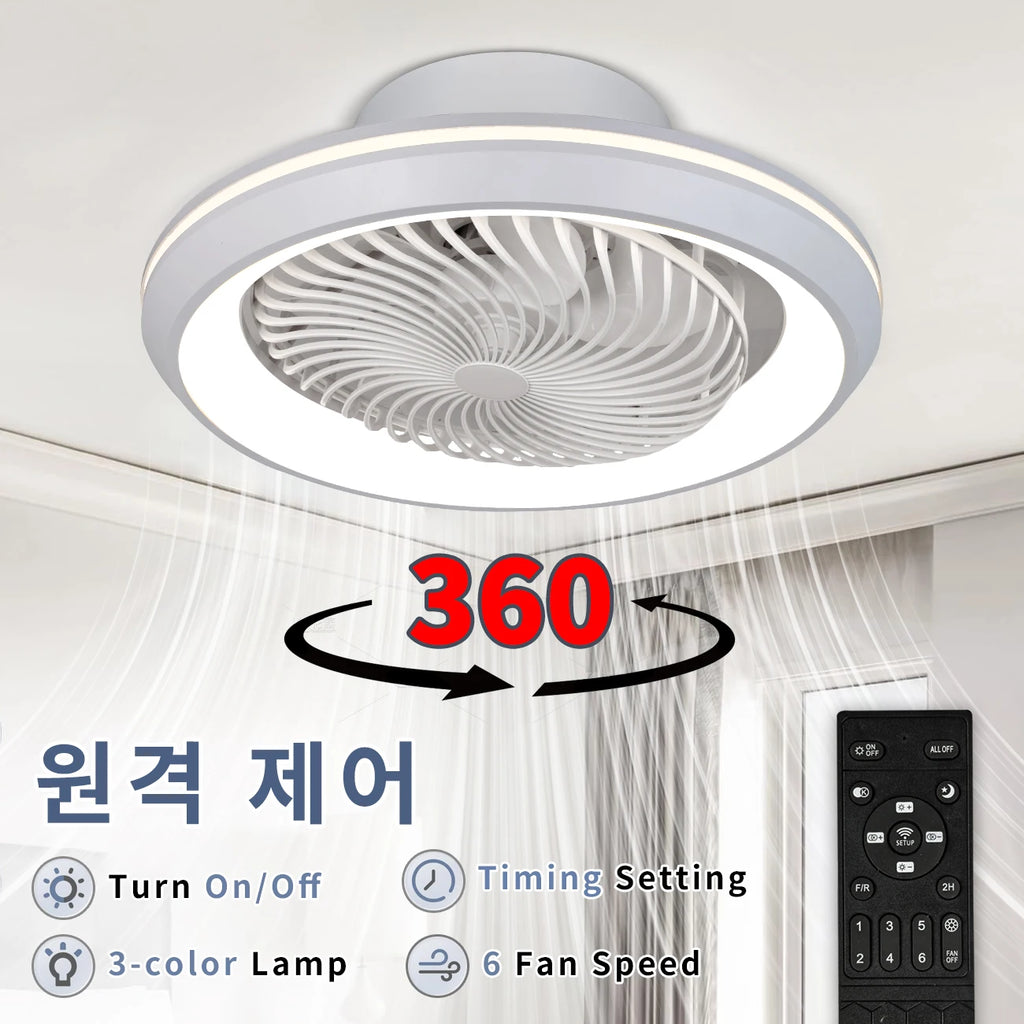 6-Speed Remote-Control Ceiling Fan with Light