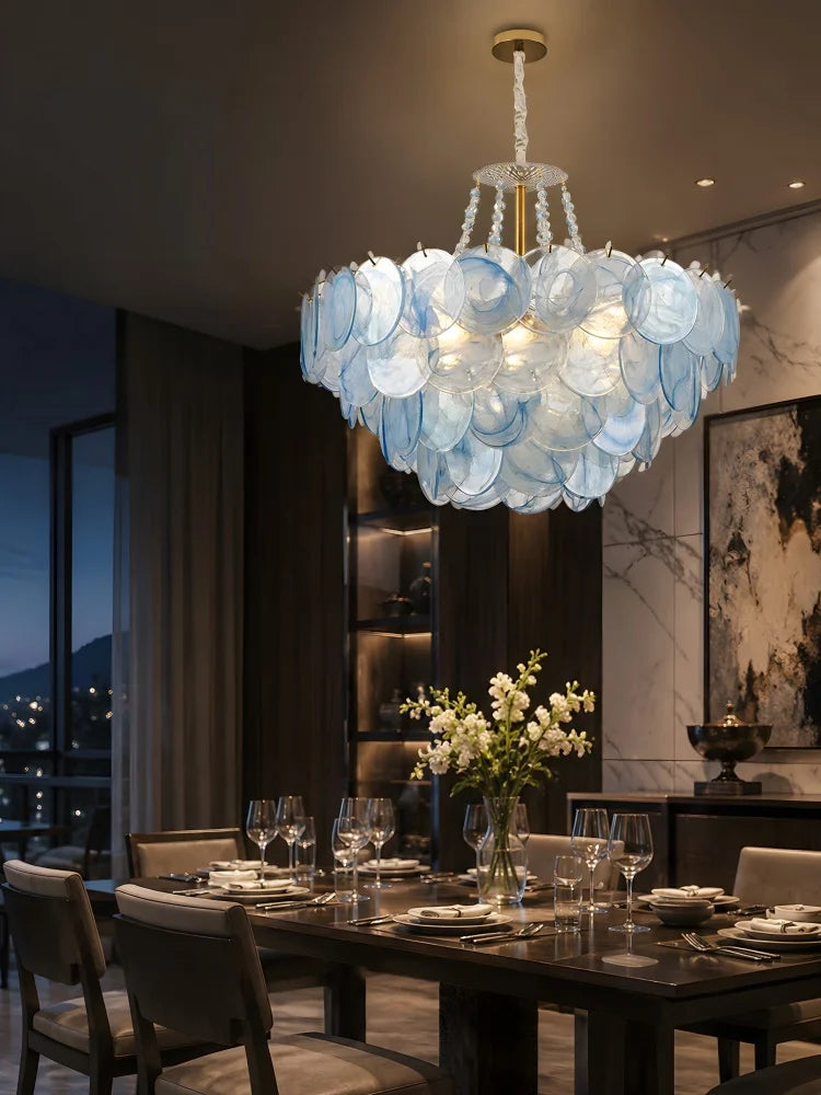 Murano-Style Blue Luxury Glass Chandelier — WESTMERE