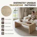 47-Inch Travertine Waterfall Coffee Table