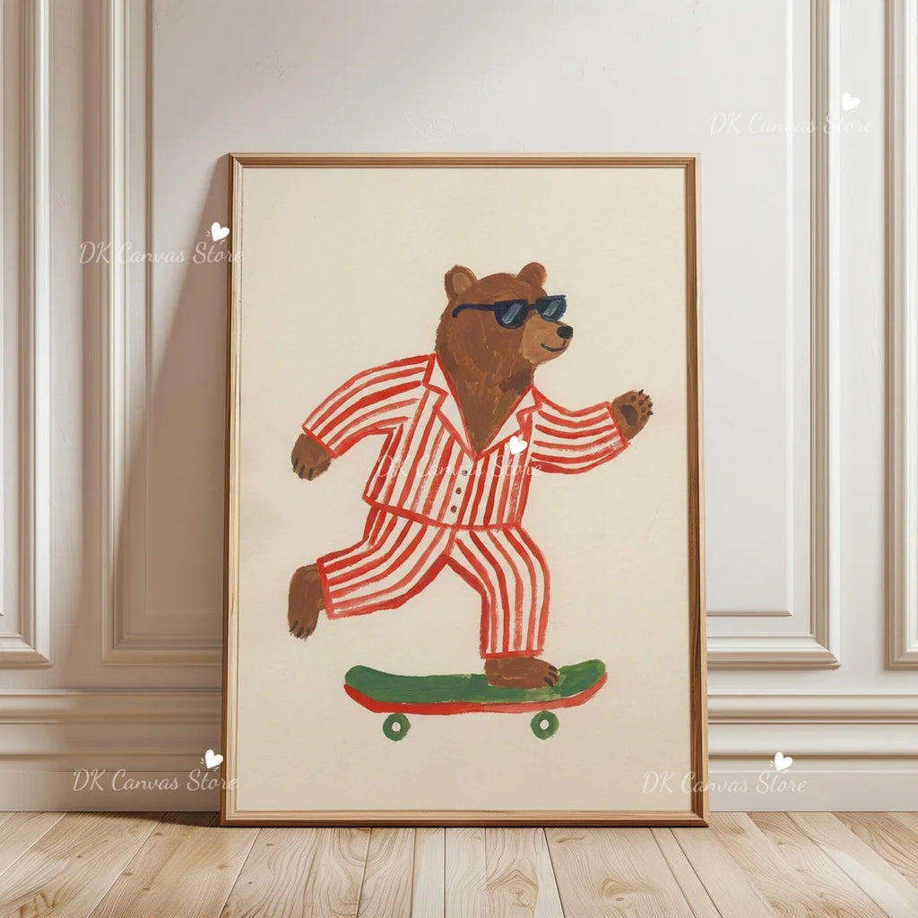 Skateboarding Dachshund Canvas Print