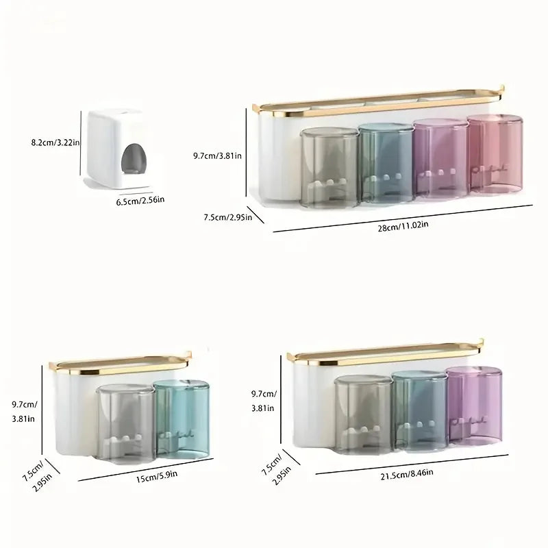 Wall-Mount Toothbrush & Accessory Holder