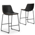Set of 2 PU Leather Counter Stools