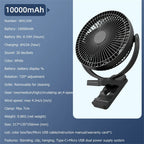 USB Charging Home Room Table Wireless Electric Fan 10000mah
