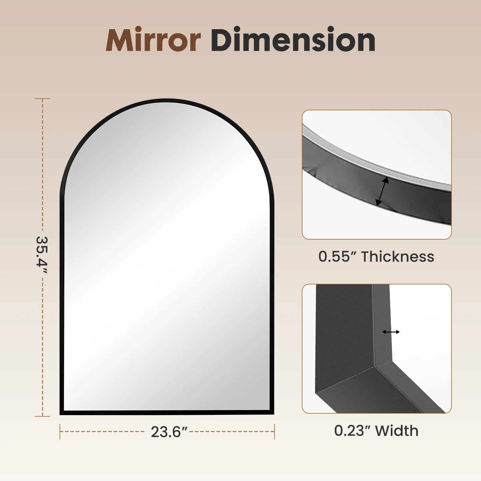 Arched Bathroom Wall Mirror