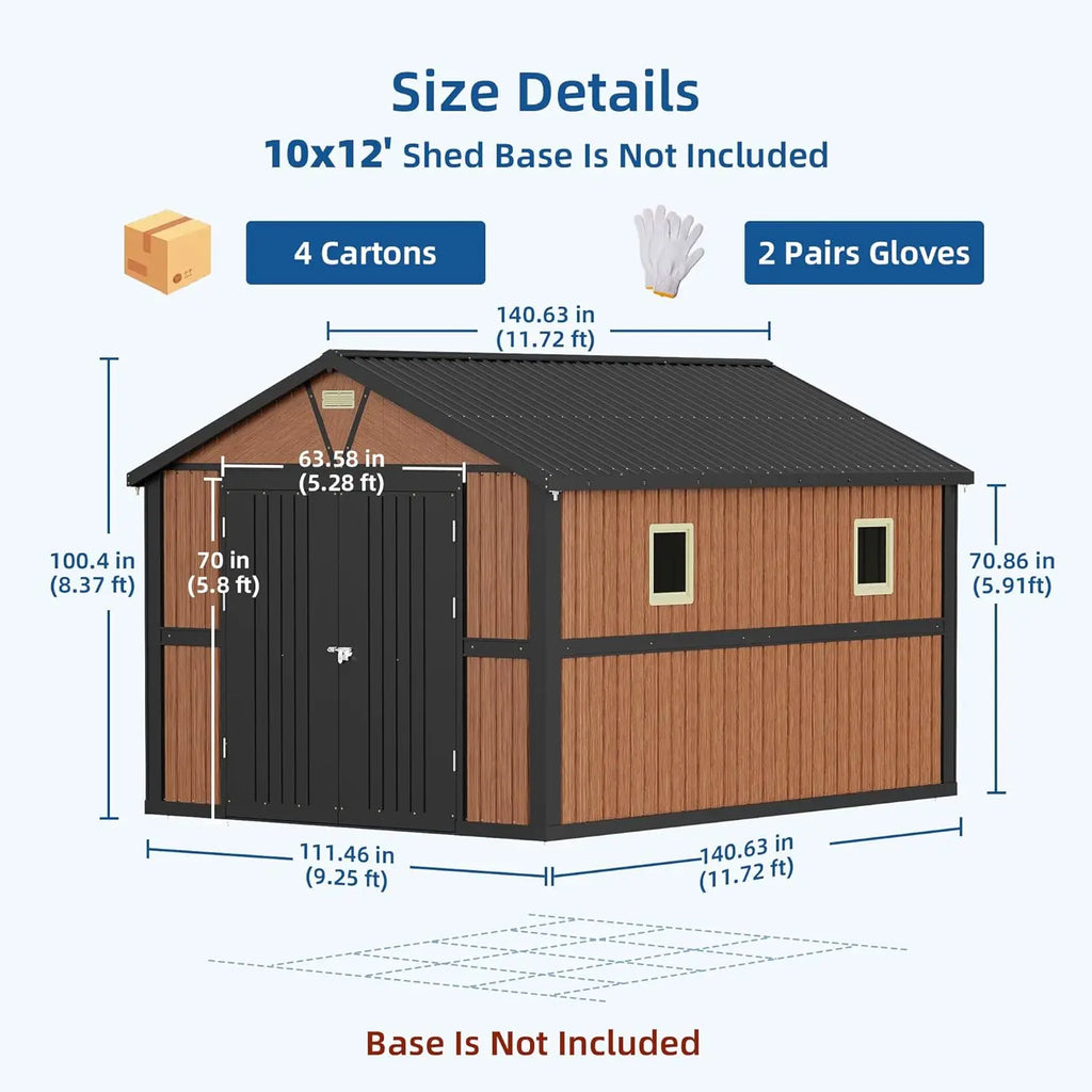 Outdoor Metal Large Storage Shed