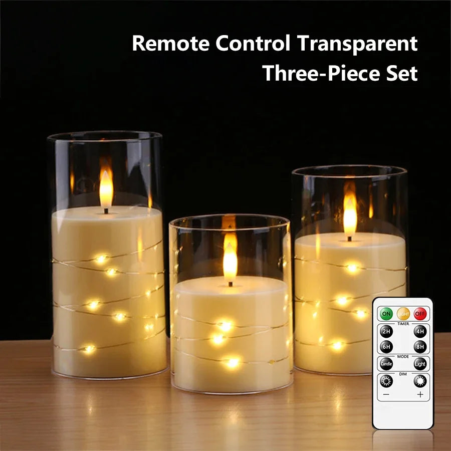 Starlight Flameless Pillar Candle Set