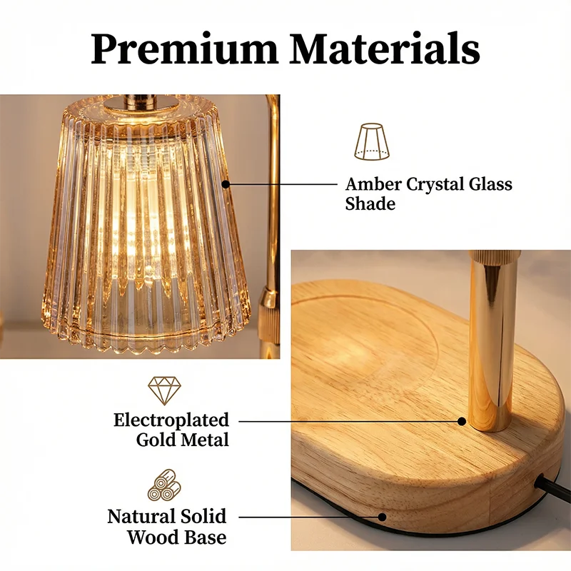 Glass-Shade Candle Warmer Lamp
