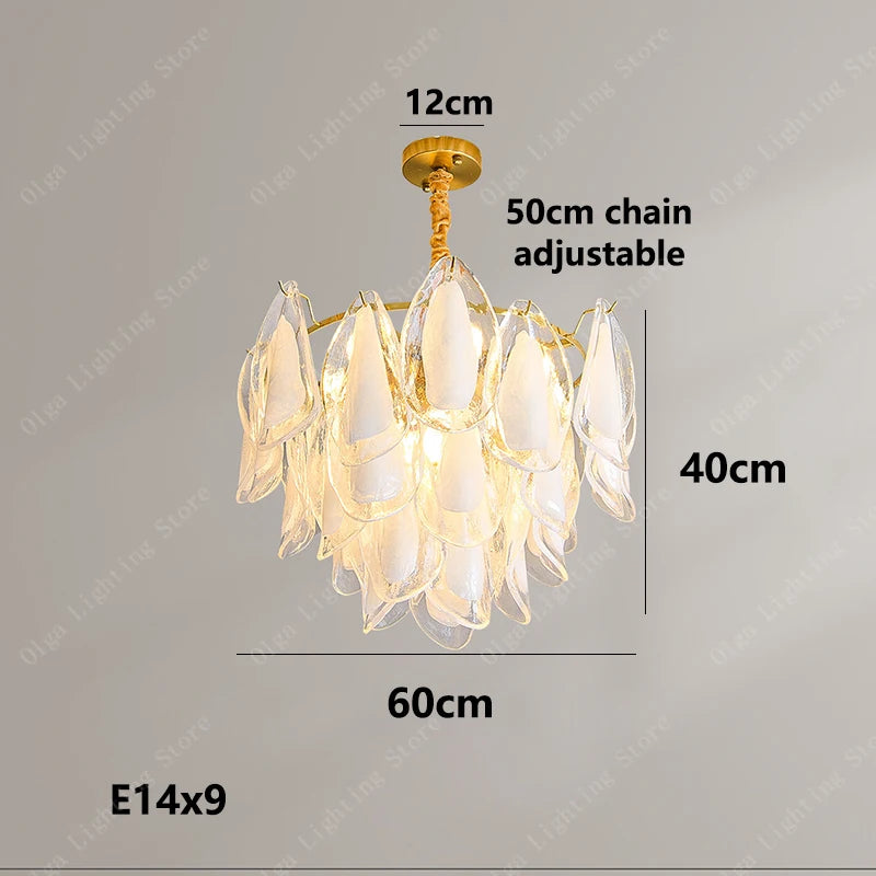 Murano-Style Petal Luxury Glass Chandelier