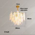 Murano Petal Glass Dimmable Chandelier