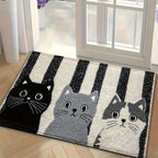 Striped Cat Waterproof Area Rug