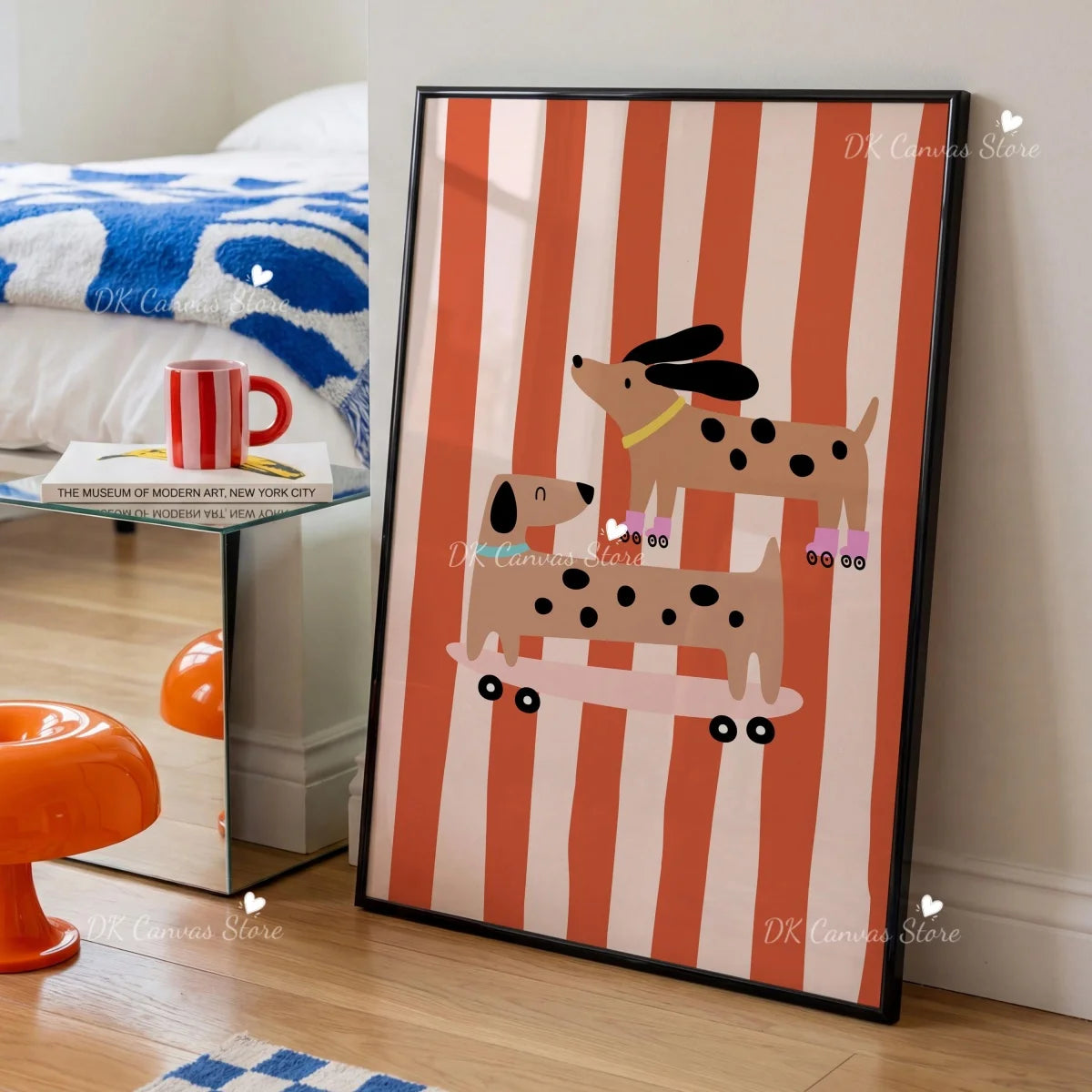 Skateboarding Dachshund Canvas Print
