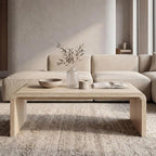 47-Inch Travertine Waterfall Coffee Table
