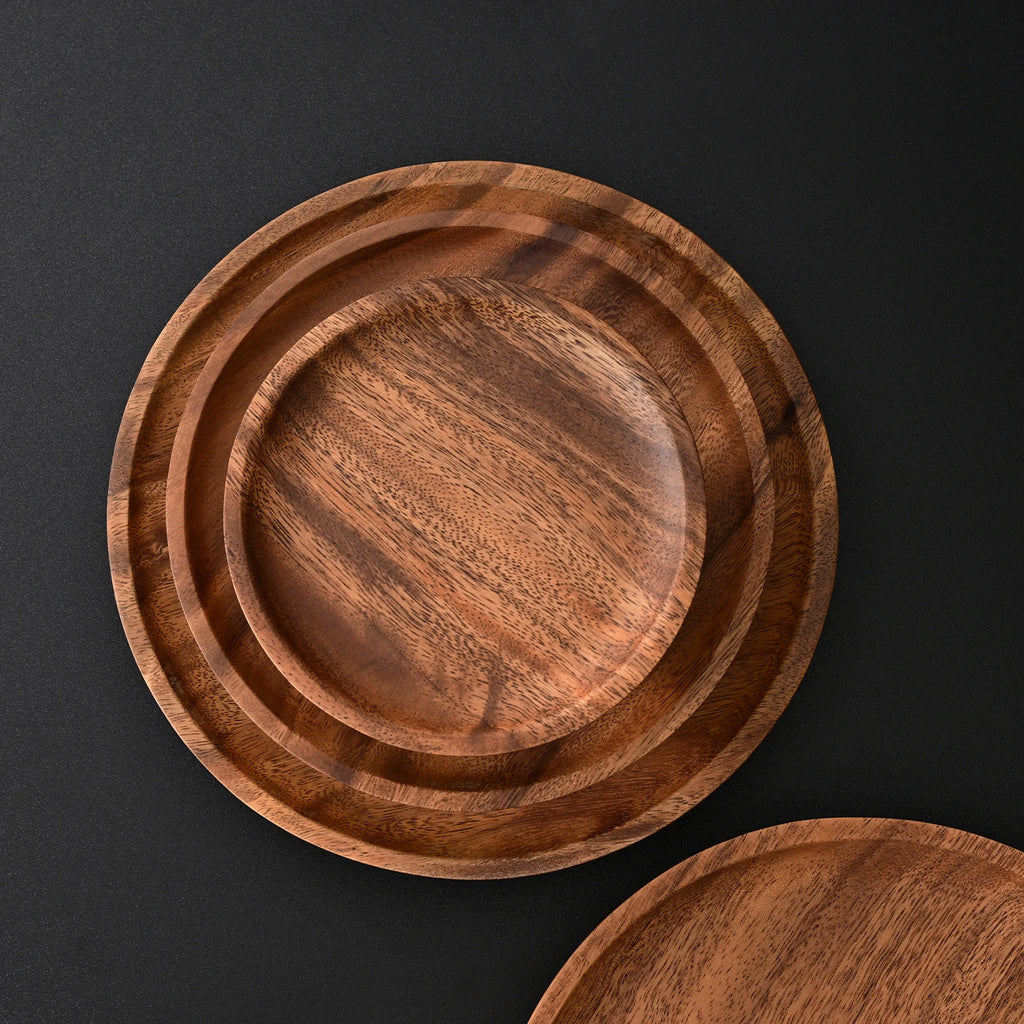 Round Wooden Serving & Display Tray