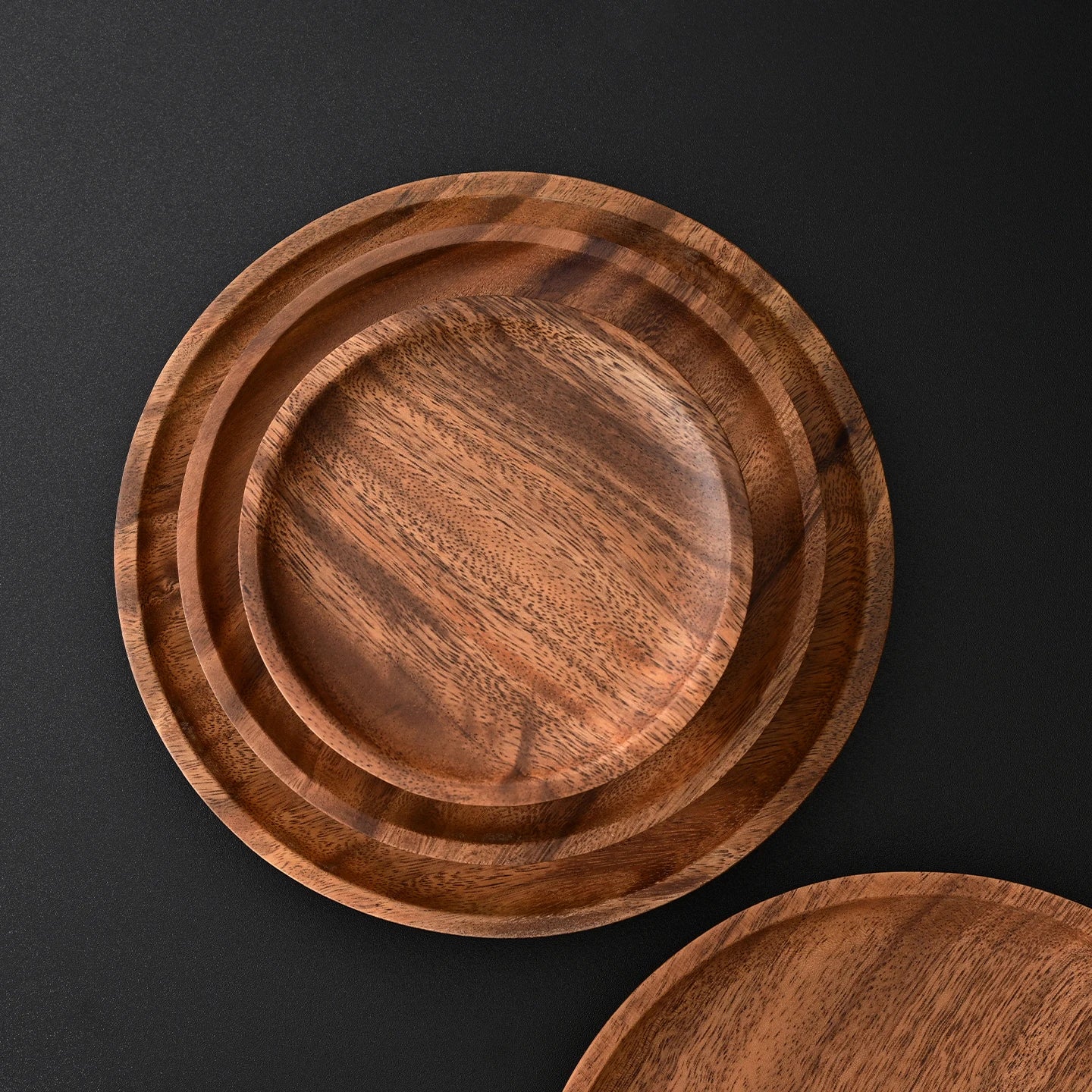 Round Wooden Serving & Display Tray