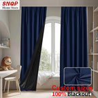 Custom Size 1Pc Hook 100% Blackout Curtains for Living Room Bedroom Thermal Insulated Waterproof Window Decor 창문커텐 Door Blinds