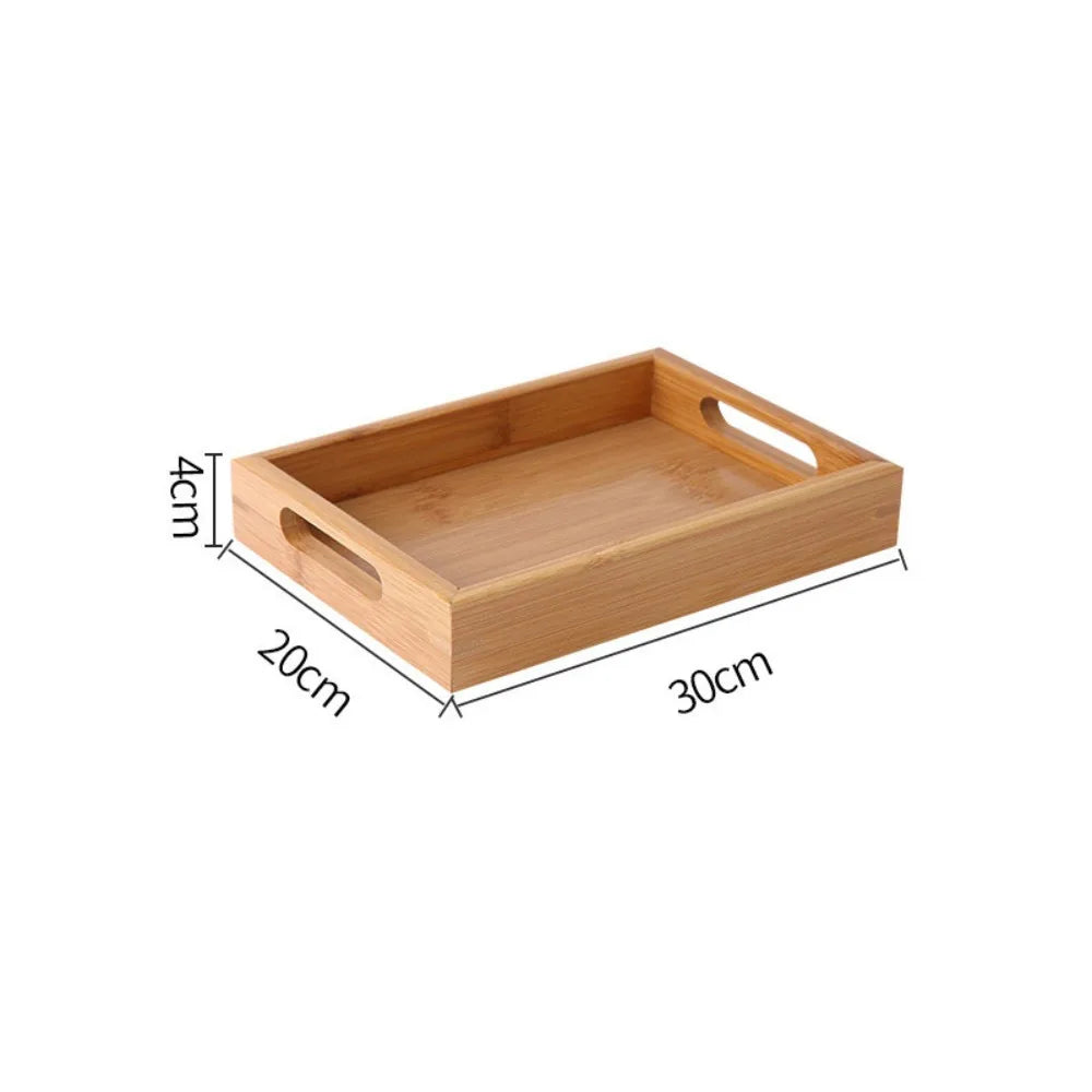 New Rectangular Storage Tray household Solid Wood Storage Plate Bamboo Water Cup Plate Dried Fruit Water Cup Plate