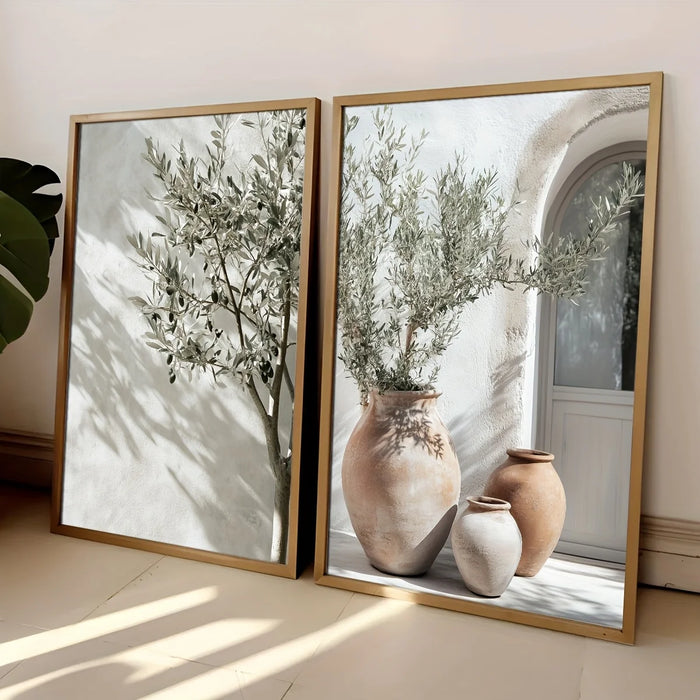 Olive Tree Shadow Canvas Print Set