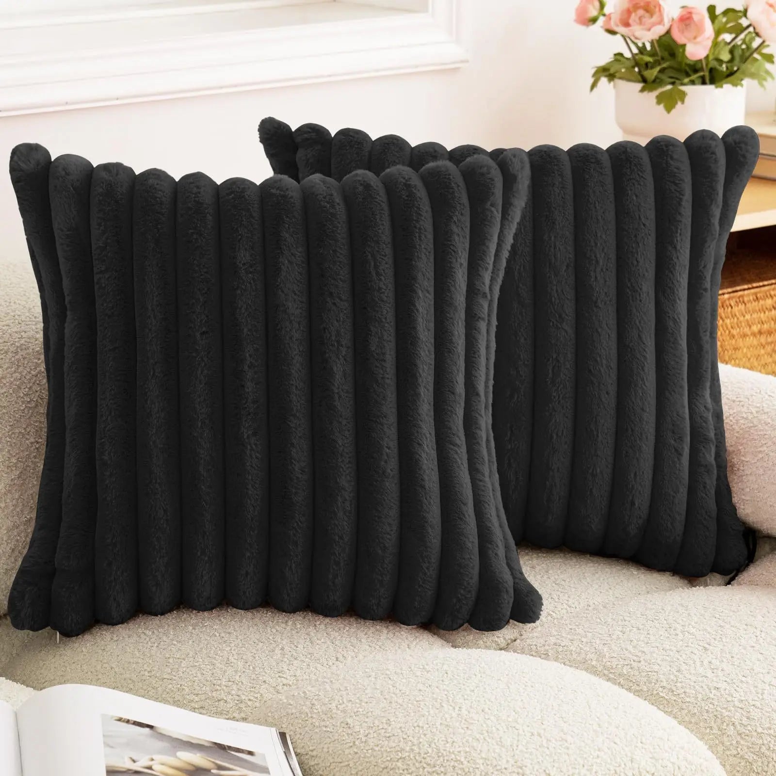 PlushStripe Cushion Cover