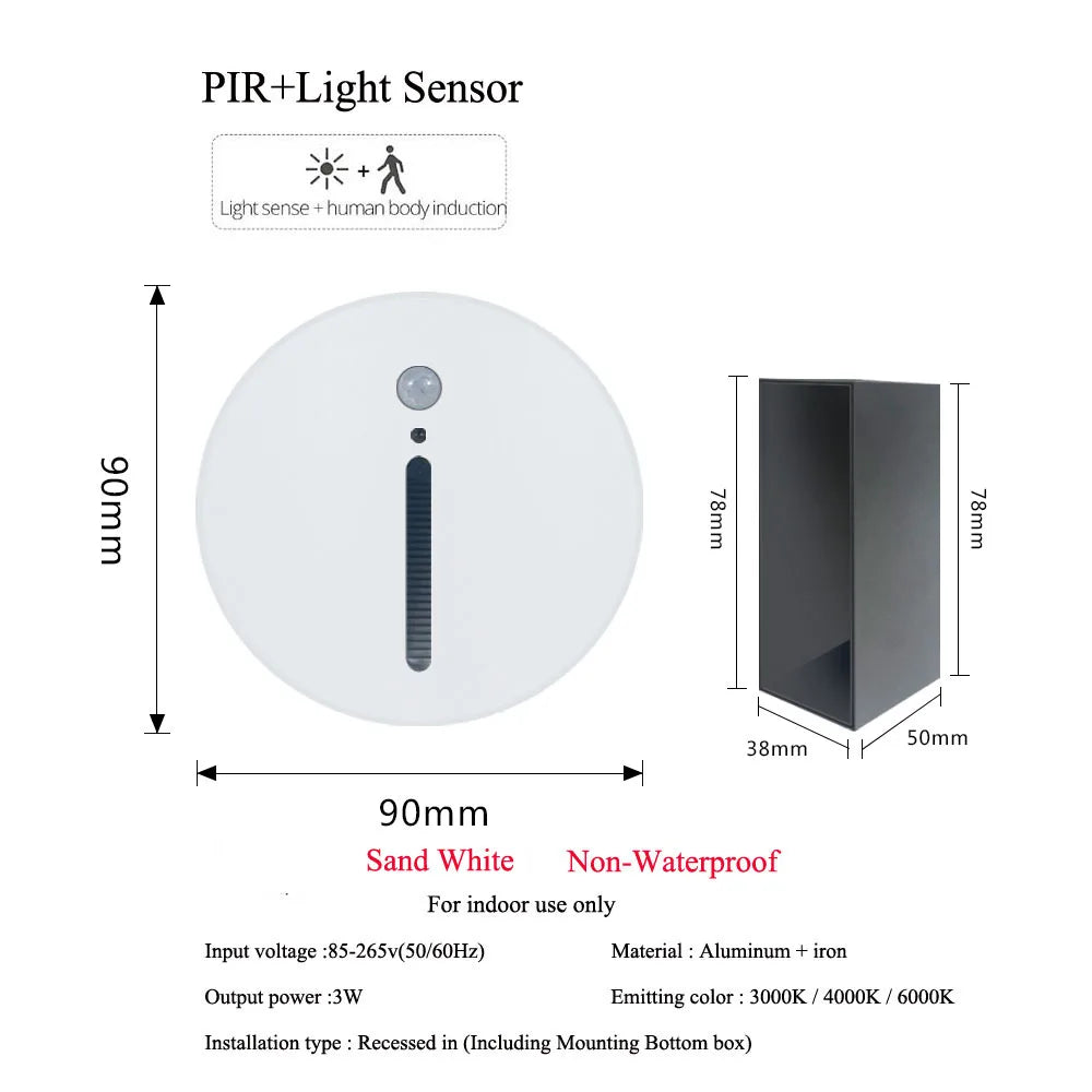 Night Motion-Sensor LED Wall Light