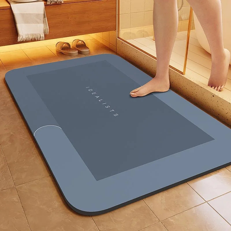 Minimalist Diatomite Bath Mat Quick-Dry Absorbent Non-Slip Door Mat Stain-Resistant & Durable Entryway Rug